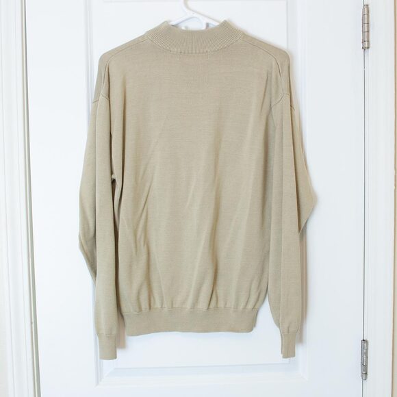 Quiet Luxury VTG Fonte Sweater Silk Blend Mockneck Minimalist L Soft Autumn - Picture 2 of 7